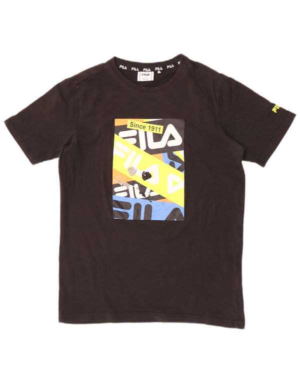 T-shirt grafica da bambino Fila Top 15-16 anni in cotone nero