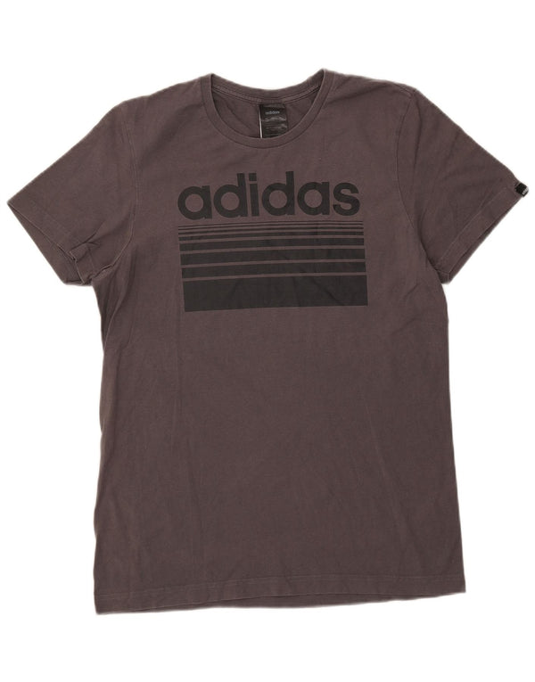 T-shirt grafica da uomo Adidas Top piccola in cotone grigio