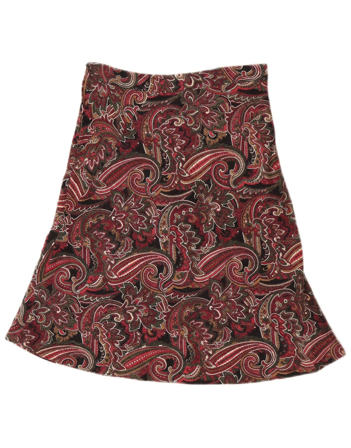 Gonna a trapezio da donna vintage W25 piccolo motivo cachemire multicolore