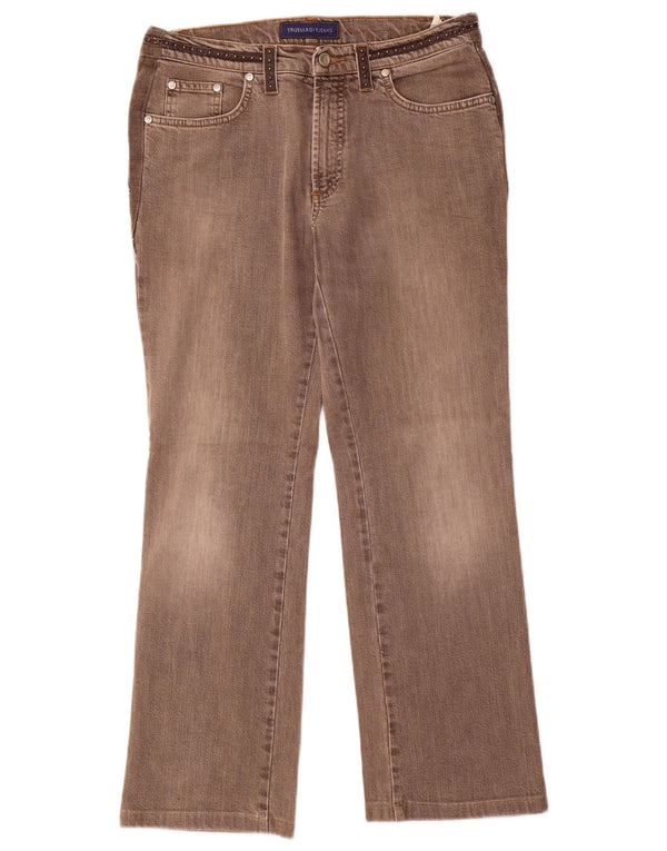 TRUSSARDI Womens Straight Jeans W28 L28 Brown Cotton