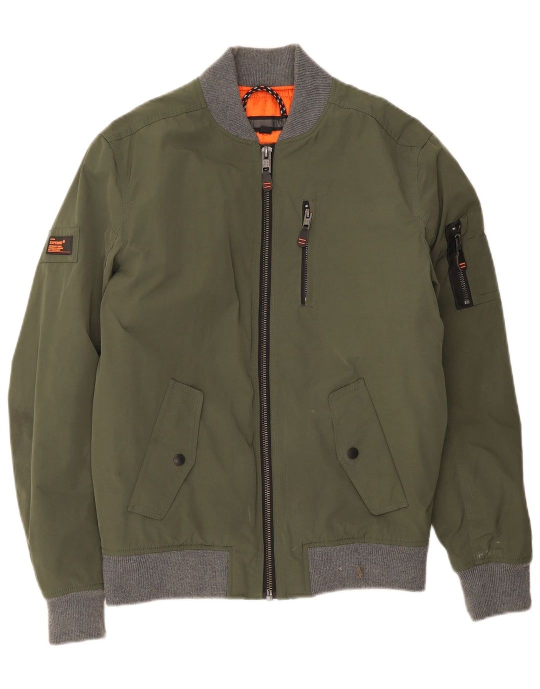 Giubbotto bomber da uomo Superdry UK 38 Poliestere color block verde medio