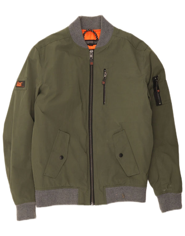 Giubbotto bomber da uomo Superdry UK 38 Poliestere color block verde medio