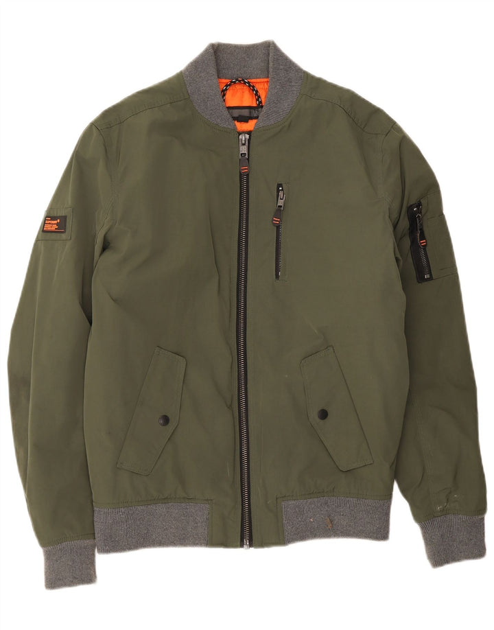 Giubbotto bomber da uomo Superdry UK 38 Poliestere color block verde medio