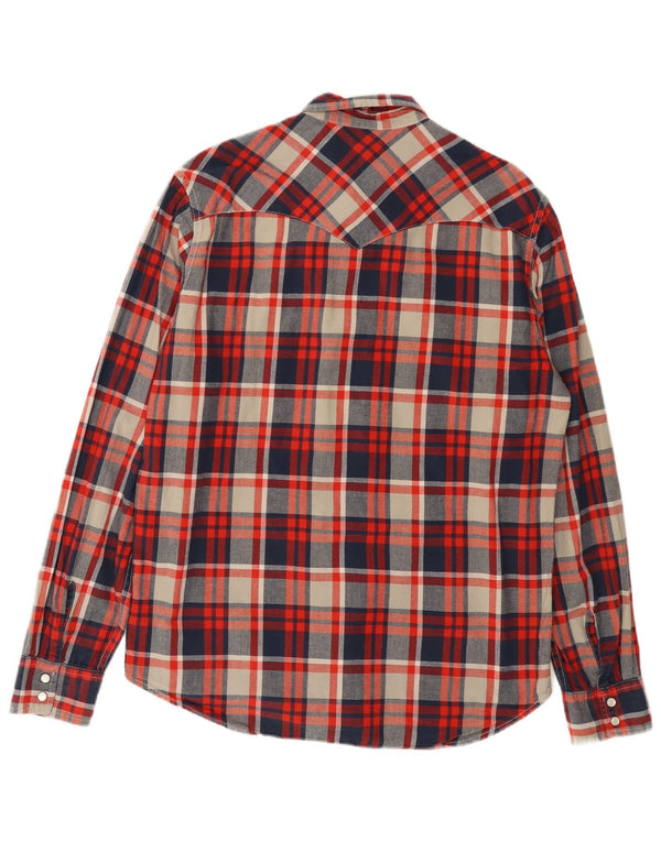 LEVI'S Mens Flannel Shirt Large Red Check Cotton