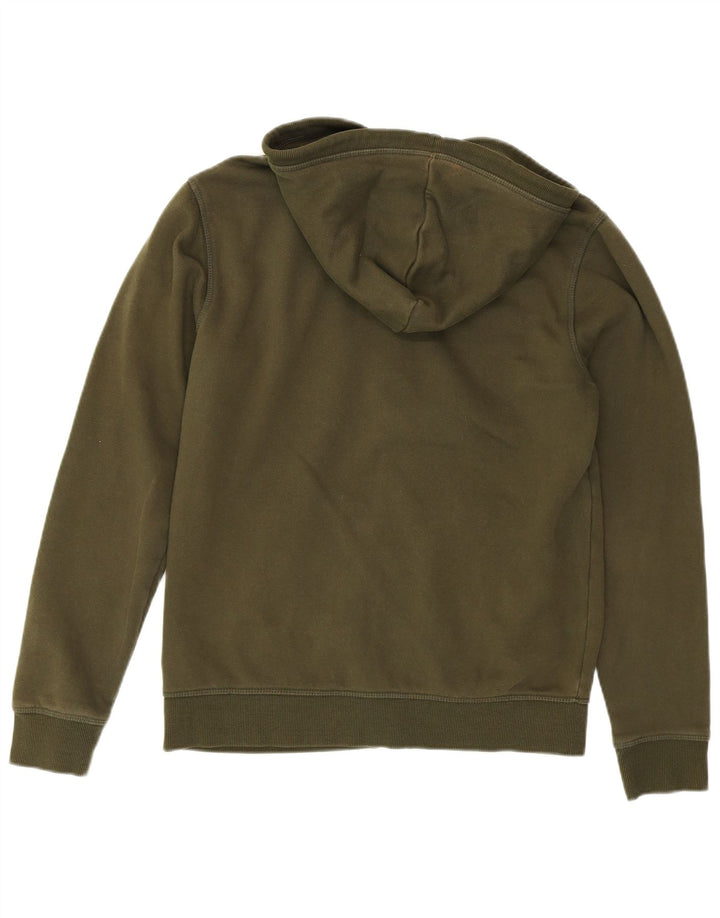 PENGUIN Mens Zip Hoodie Sweater Small Khaki Cotton