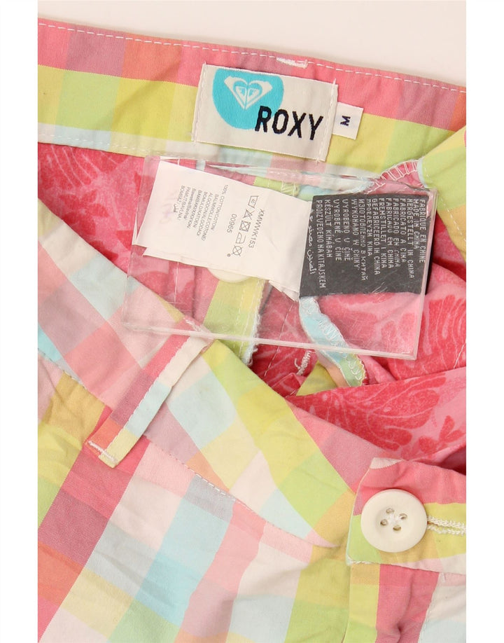 Pantaloni caldi da donna Roxy medi W30 in cotone a quadretti multicolore