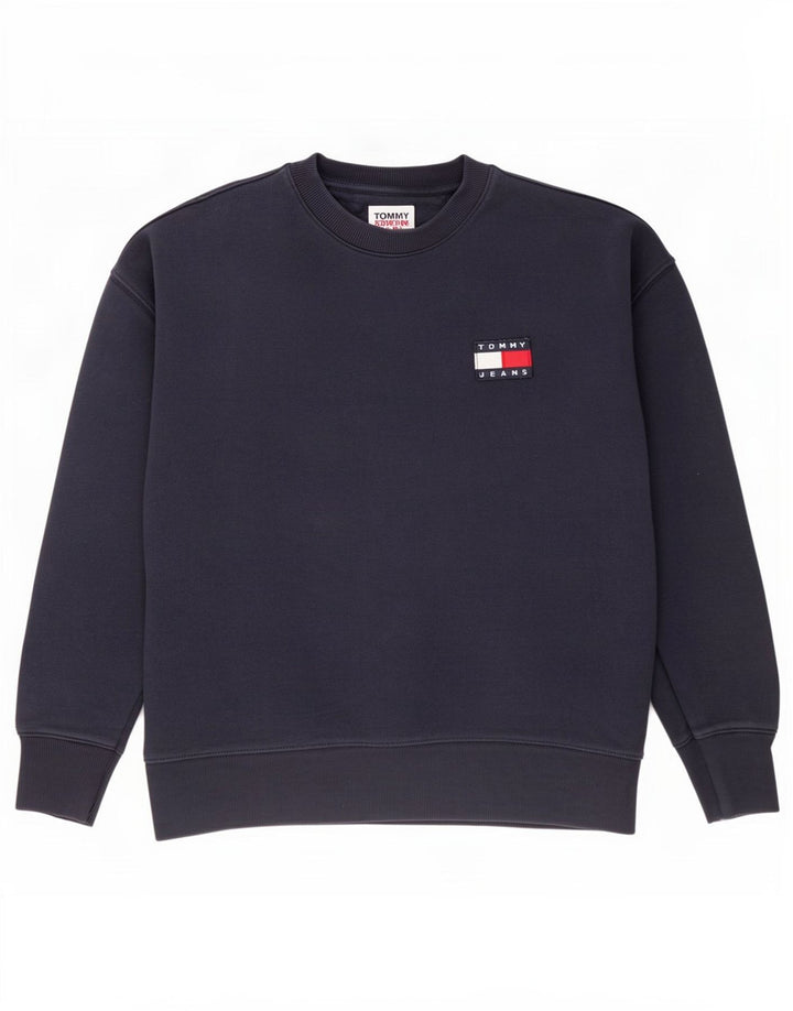 Tommy Hilfiger Uomo Felpa Maglione Medio Blu Navy Cotone
