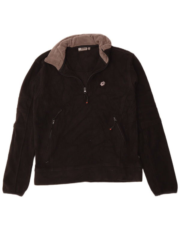 Maglione in pile da donna con collo e zip Lotto UK 14 grande poliestere nero