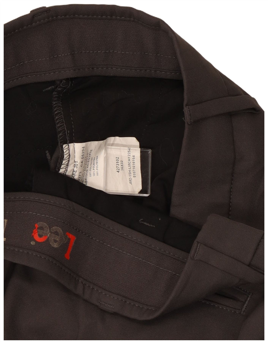 Pantaloni chino dritti da viaggio da uomo LEE W36 L32 poliestere grigio