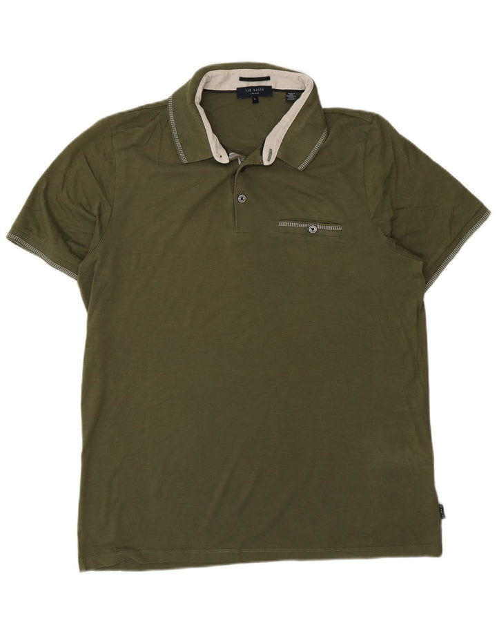 Polo da uomo Ted Baker taglia 4 grande in cotone kaki