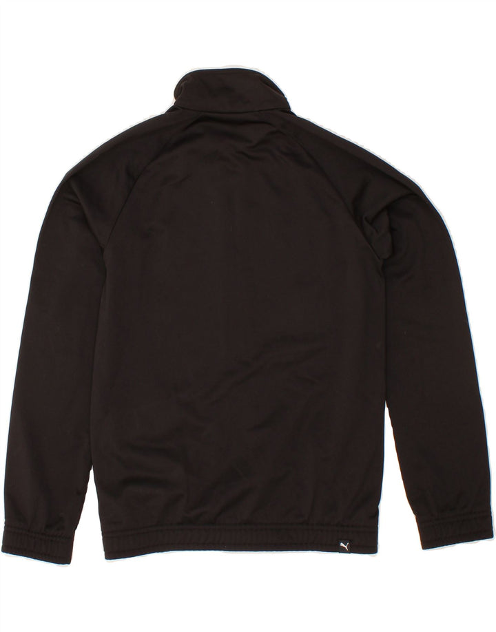 PUMA Boys Graphic Tracksuit Top Jacket 11-12 Years Large Black Polyester Vintage Puma and Second-Hand Puma from Messina Hembry 