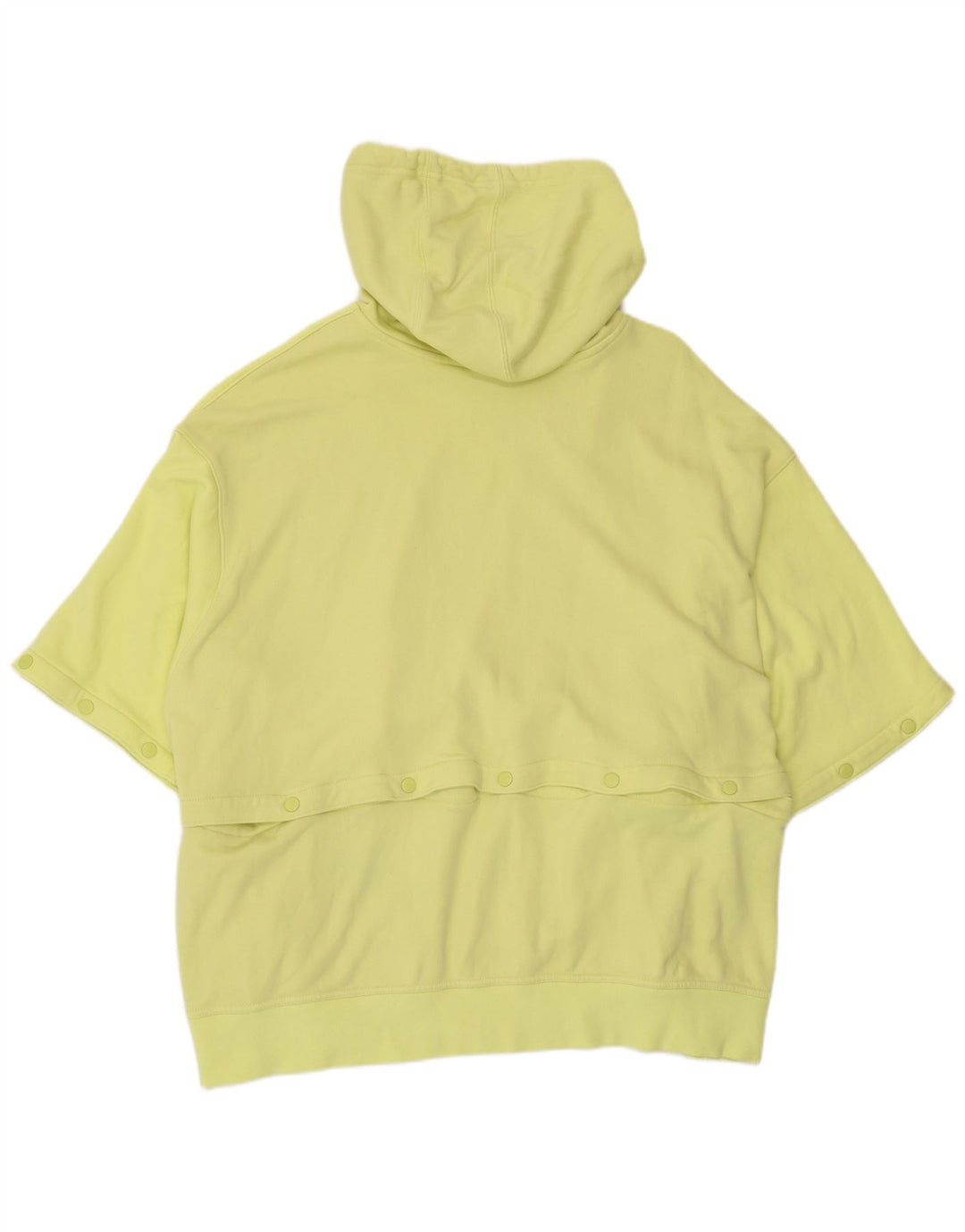 Maglione con cappuccio oversize a maniche corte da donna ADIDAS UK 28/30 3XL Giallo