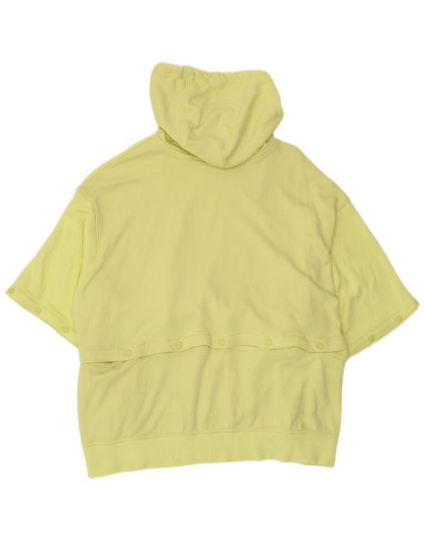 Maglione con cappuccio oversize a maniche corte da donna ADIDAS UK 28/30 3XL Giallo