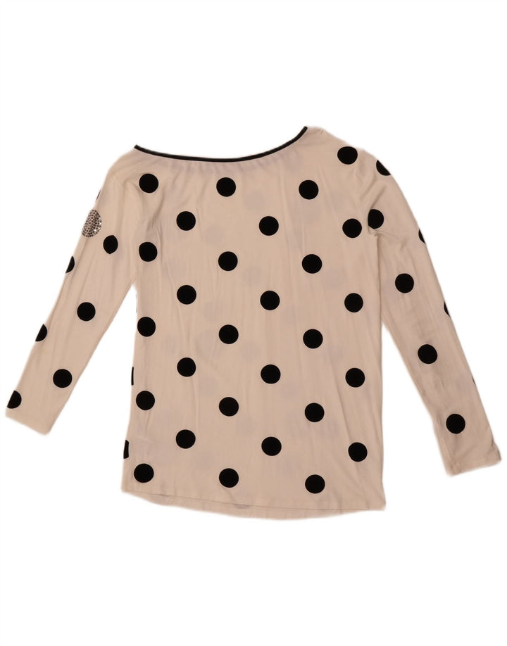 Top monospalla manica lunga donna Liu Jo IT 42 pois bianco medio