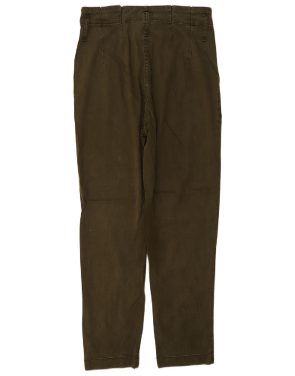 Pantaloni slim a vita alta da donna Topshop UK 10 piccoli W27 L27 cotone kaki