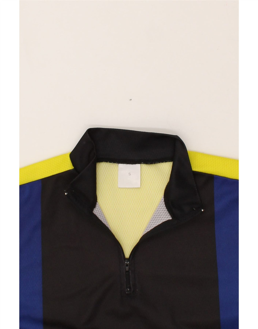 VINTAGE Mens Zip Neck Pullover Tracksuit Top Small Yellow Colourblock Vintage Vintage and Second-Hand Vintage from Messina Hembry 