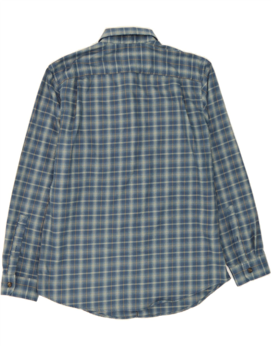 EDDIE BAUER Mens Flannel Shirt Large Blue Check Polyester Vintage Eddie Bauer and Second-Hand Eddie Bauer from Messina Hembry 