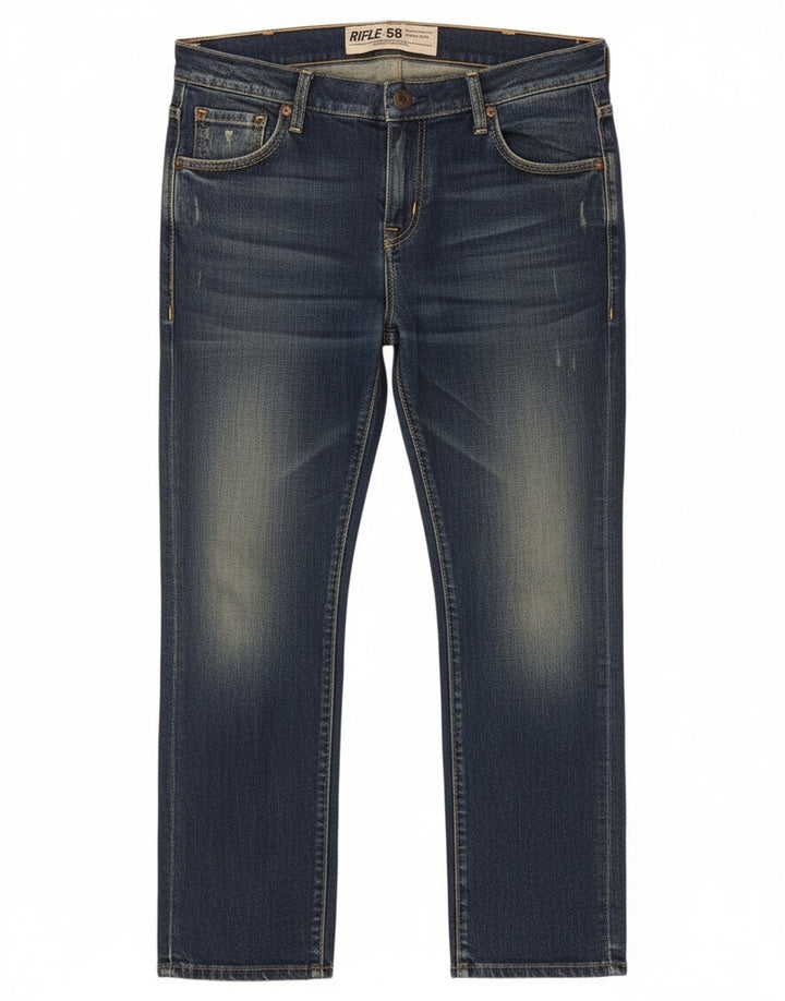 Jeans corti da uomo Rifle W30 L25 in cotone blu navy