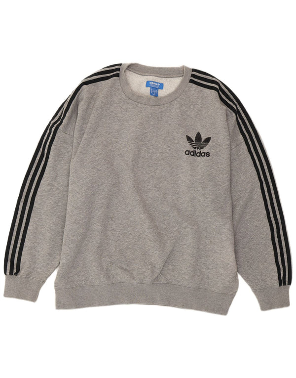 Felpa ADIDAS da uomo maglione XL in cotone grigio
