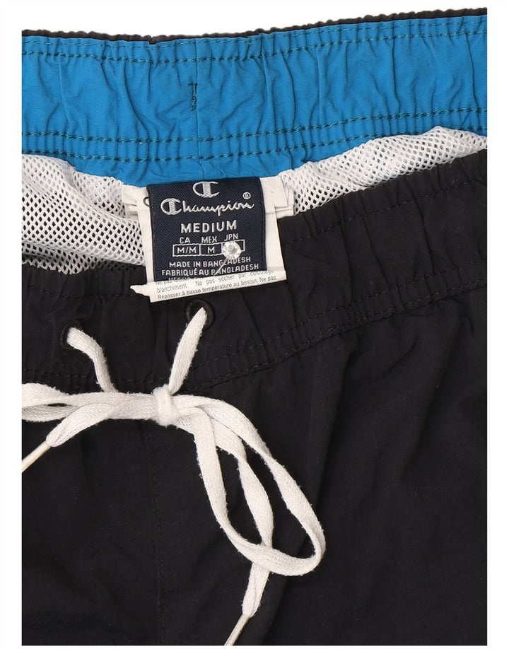 Pantaloncini da bagno da uomo Champion medio nero in poliammide