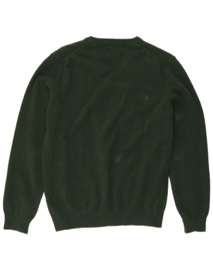 Gant Maglione da uomo con scollo a V in lana d'agnello verde medio