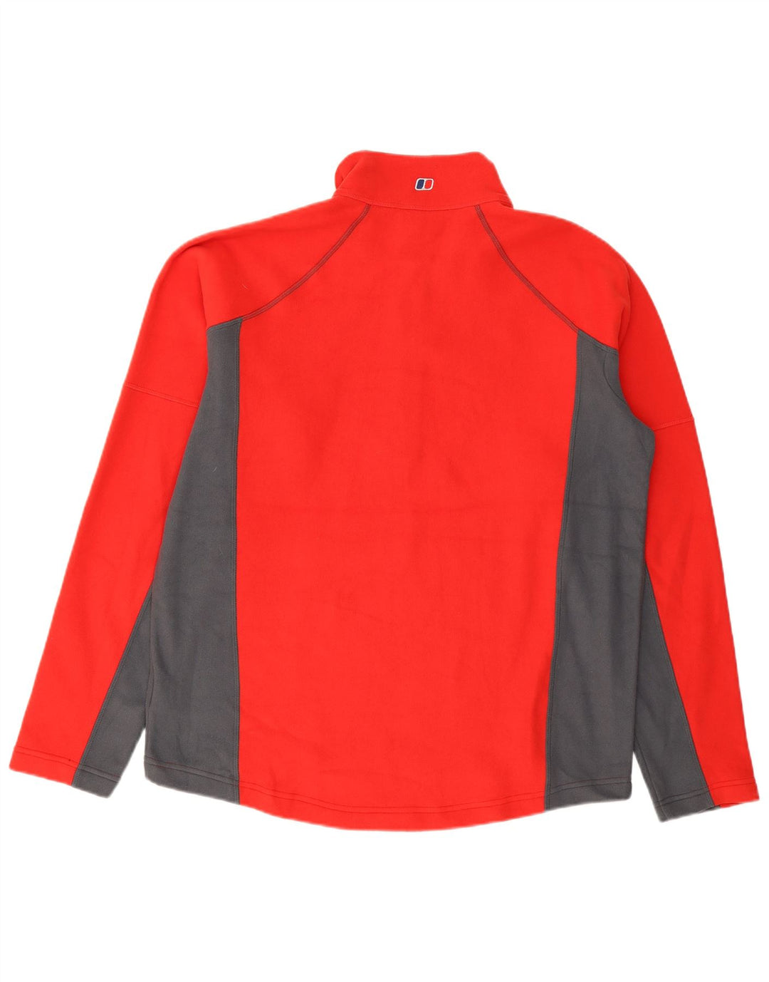 Maglione in pile da uomo Berghaus con zip e collo, grande, in poliestere color block rosso