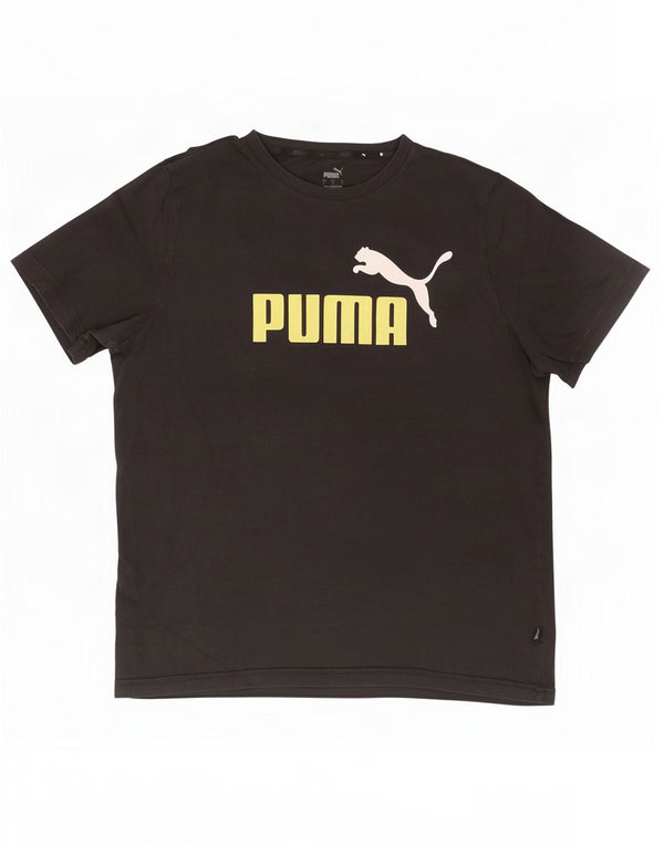 T-shirt grafica da uomo Puma Top grande in cotone nero