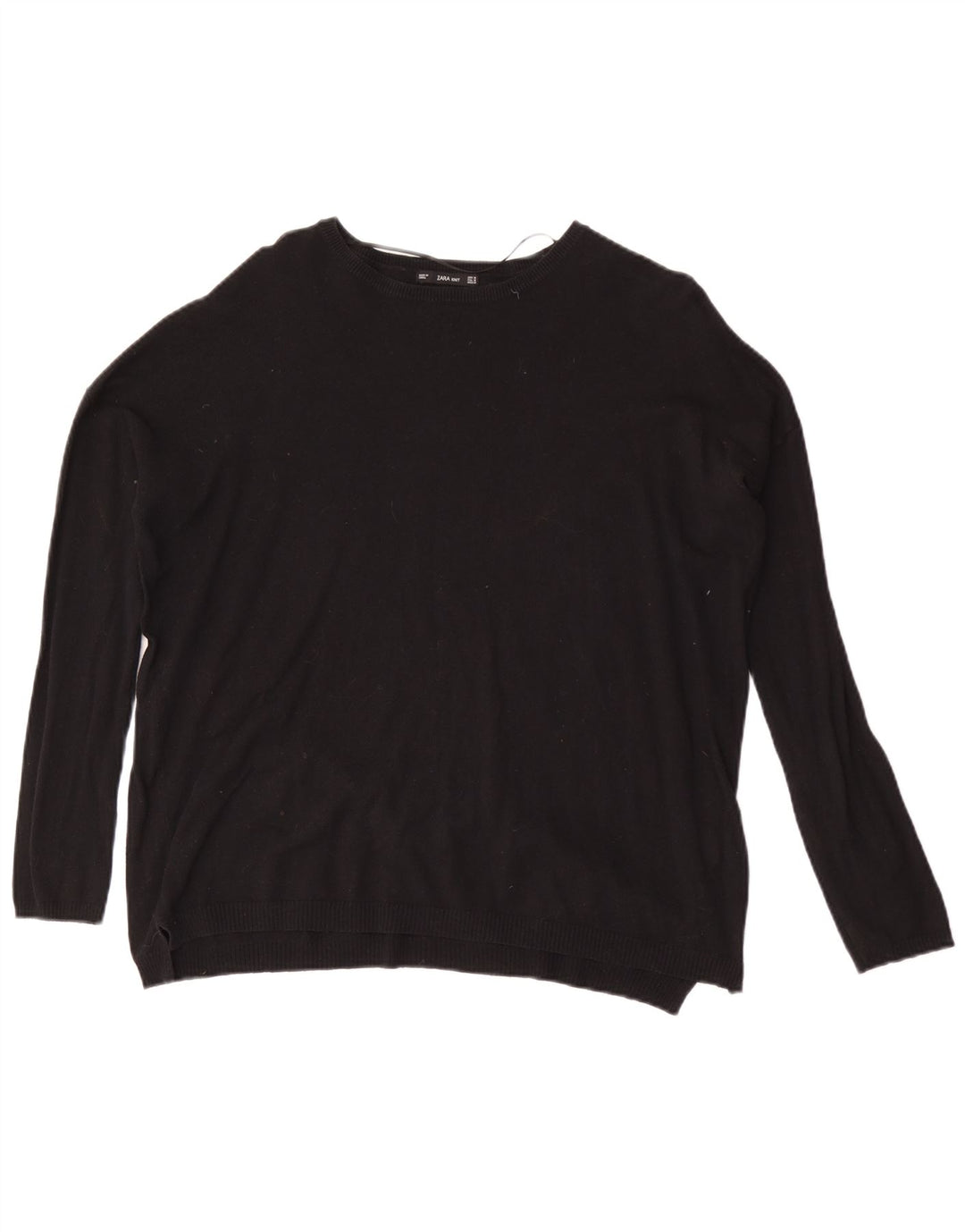 Maglione maglione oversize con scollo a barca da donna Zara UK 14 medio nero