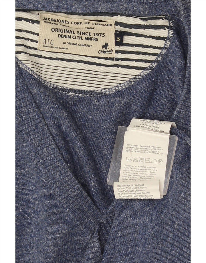 JACK & JONES Maglione cardigan da uomo in cotone blu medio
