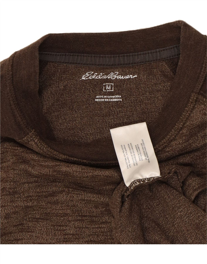 EDDIE BAUER Mens Top Long Sleeve Medium Brown Colourblock Cotton Vintage Eddie Bauer and Second-Hand Eddie Bauer from Messina Hembry 