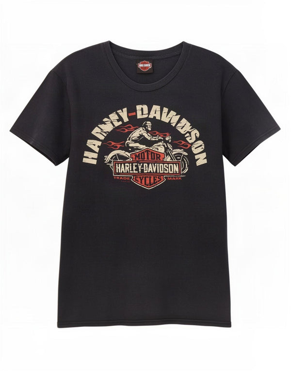 Harley Davidson Mens Graphic T-Shirt Top Medium Navy Blue Cotton