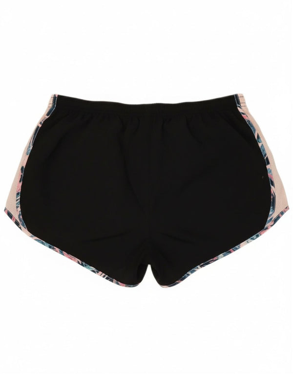 Pantaloncini sportivi Nike Dri Fit da donna UK 14 Large Nero Colourblock Poliestere