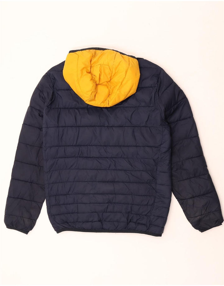Giacca imbottita con cappuccio da uomo Jack & Jones UK 38 blocco colore blu navy medio