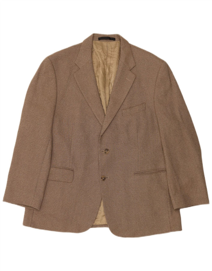Giacca blazer a 2 bottoni da uomo Marks & Spencer UK 44 XL Beige New Wool