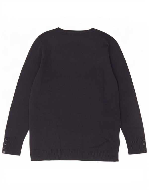 Maglione maglione con scollo a V da donna Marks & Spencer UK 16 grande blu navy