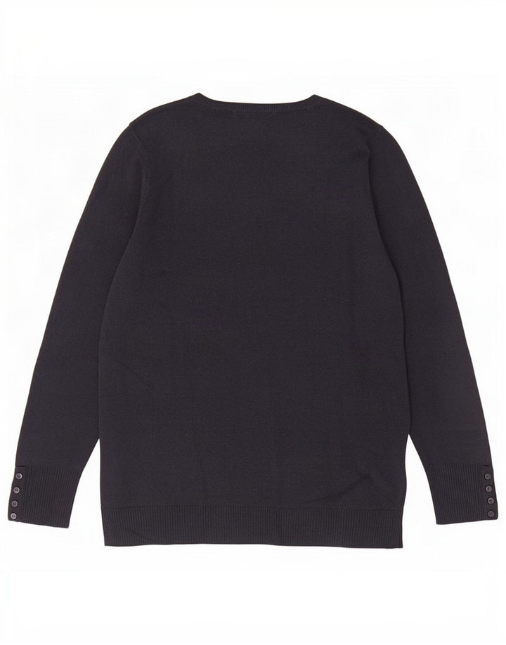 Maglione maglione con scollo a V da donna Marks & Spencer UK 16 grande blu navy