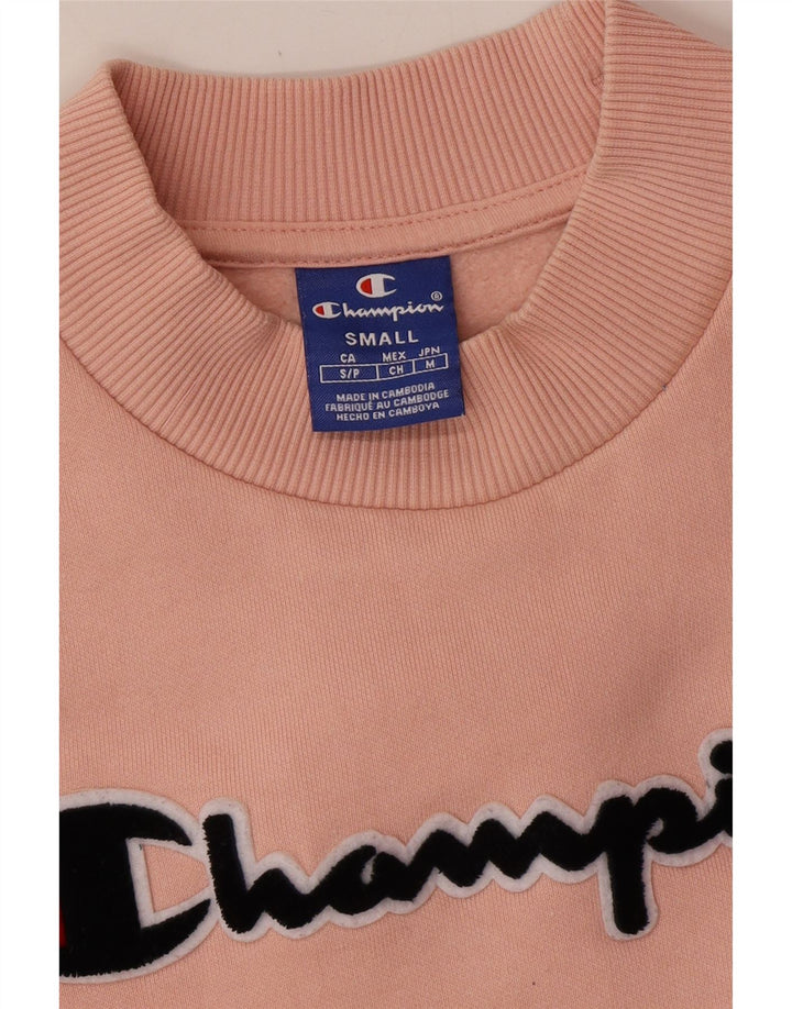 CHAMPION Felpa con grafica corta da donna UK 10 Small Rosa