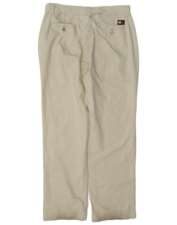 Pantaloni chino dritti da uomo Tommy Hilfiger W36 L34 poliestere verde