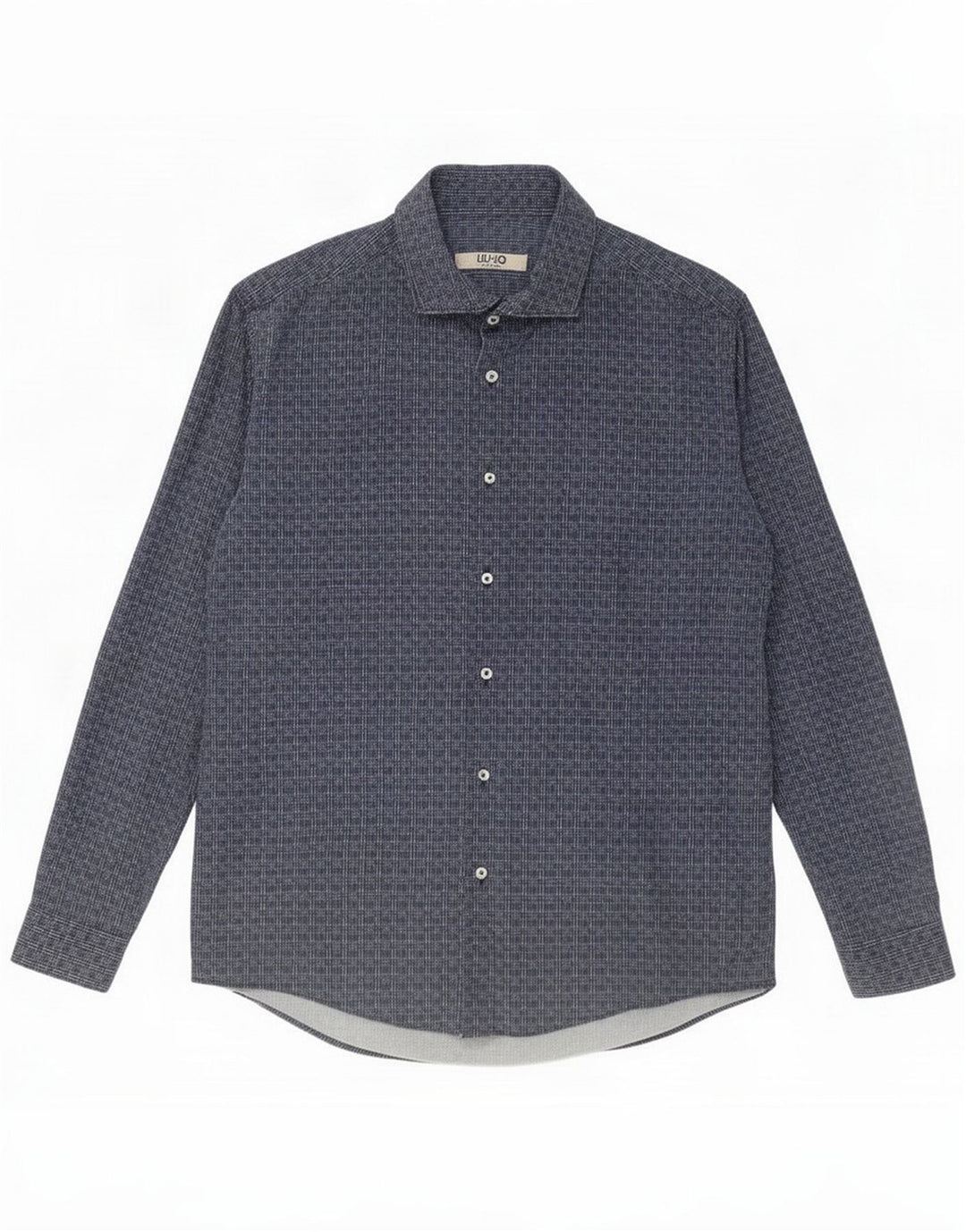 Liu Jo Camicia da uomo media in cotone a quadri blu navy