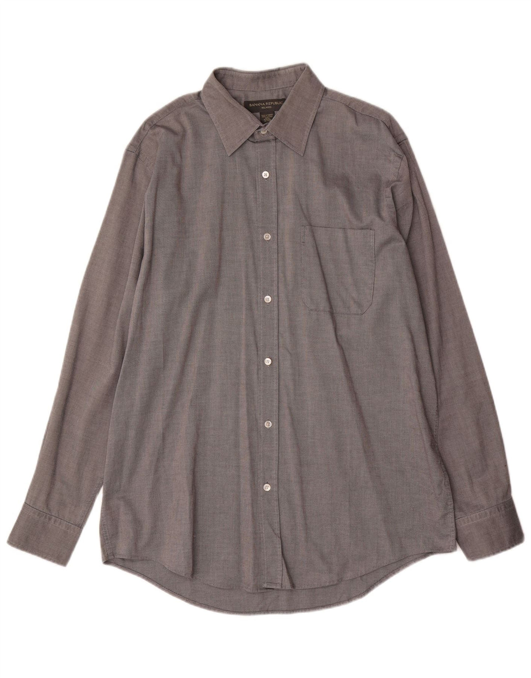 BANANA REPUBLIC Camicia da uomo dalla vestibilità rilassata, grande in cotone grigio