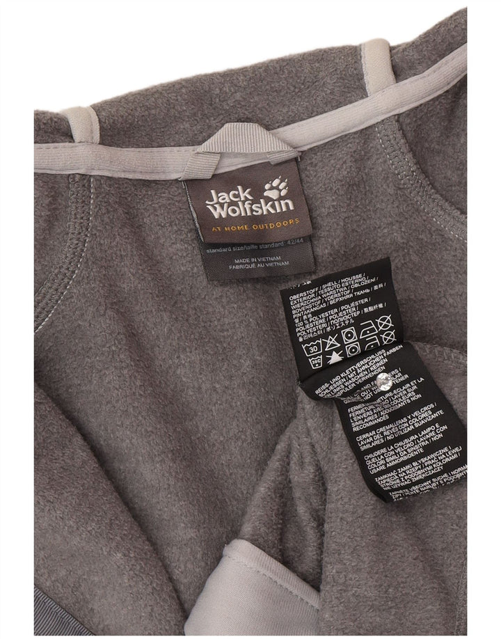 Maglione con cappuccio e zip da donna Jack Wolfskin UK 14/16 Grande poliestere grigio