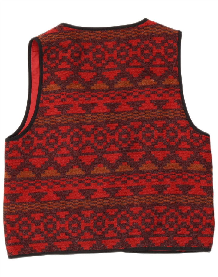 Gilet da uomo Pionier grande rosso geometrico in lana azteca