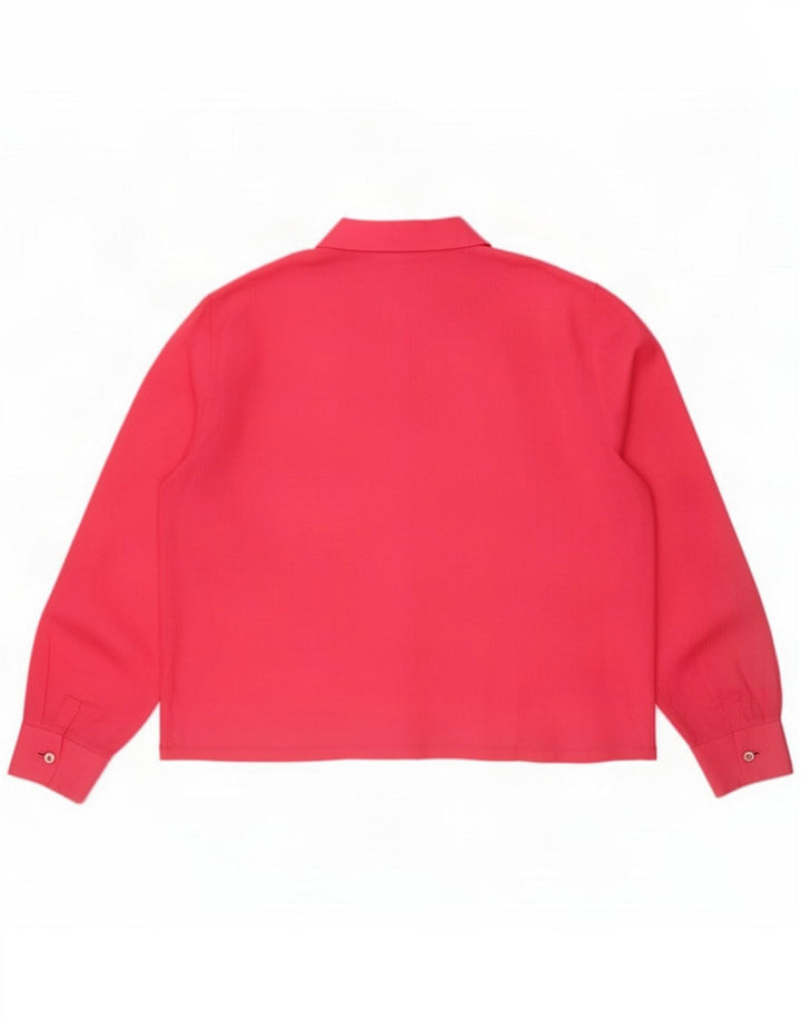 Camicia vintage da donna UK 14 rosa medio