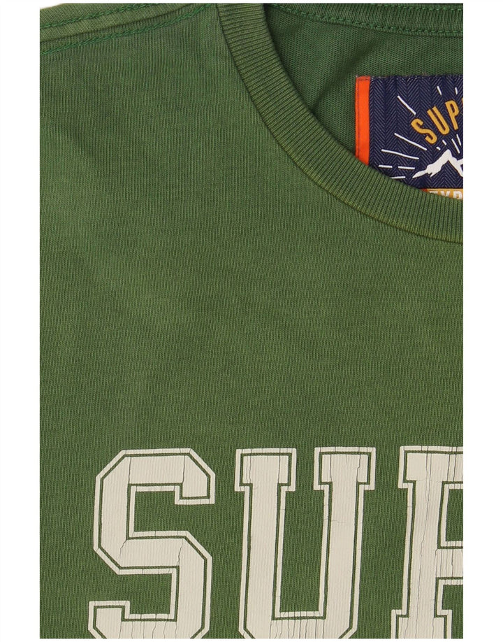 T-shirt grafica da uomo SUPERDRY Top piccola in cotone verde