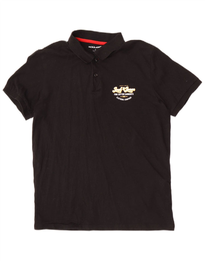 Polo da uomo Jack & Jones in cotone nero medio