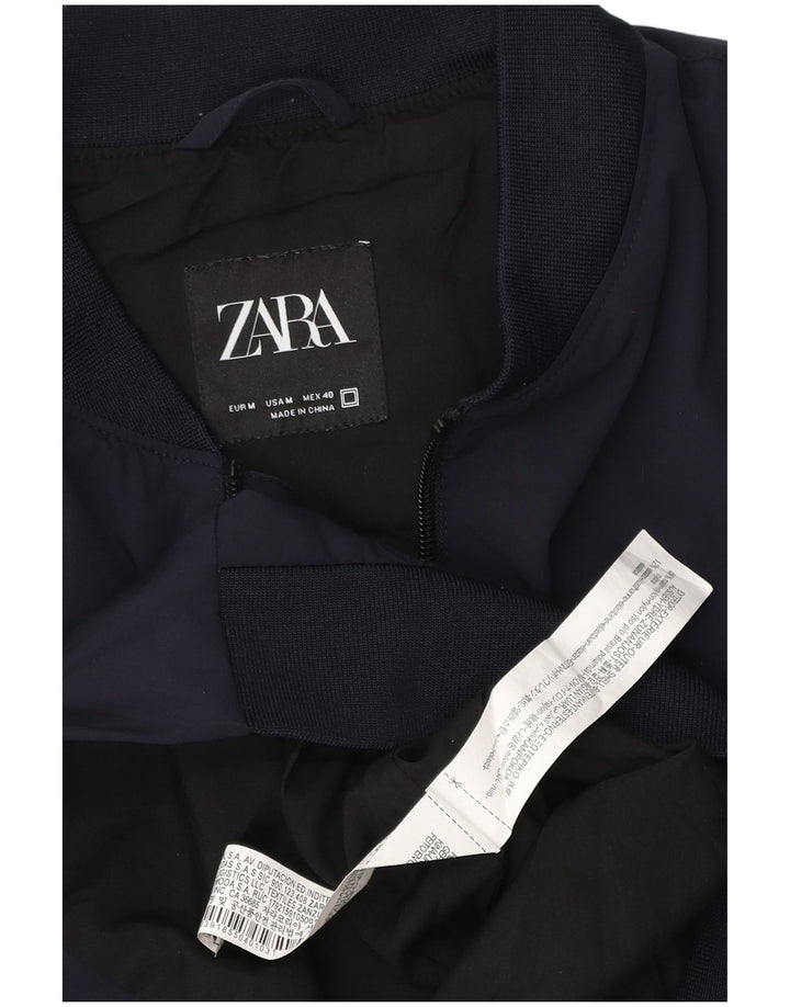 Giubbotto bomber da uomo Zara UK 38 nylon blu navy medio
