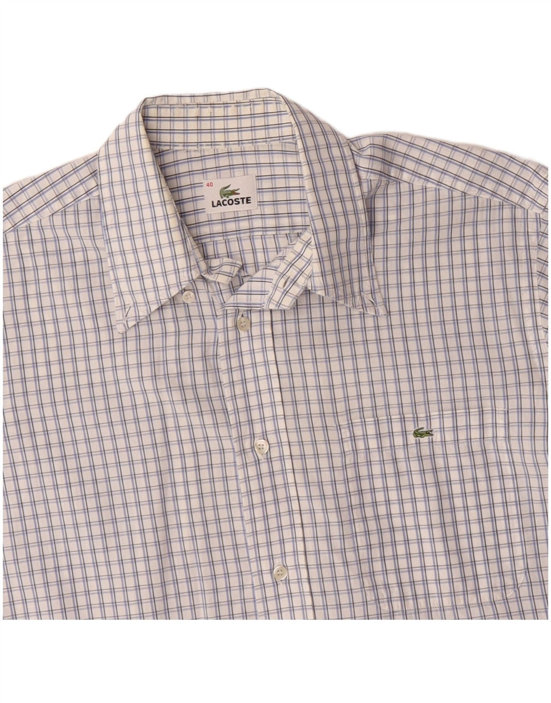 LACOSTE Camicia a maniche corte da uomo taglia 40 a quadri blu medio