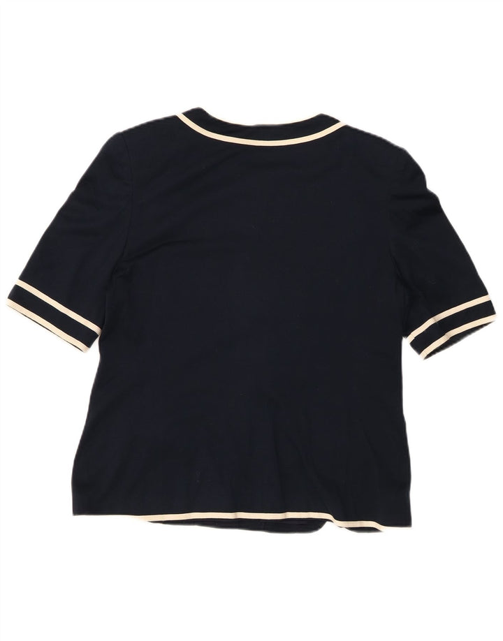 LUISA SPAGNOLI Giacca Blazer a Maniche Corte da Donna IT 44 Medio Blu Navy