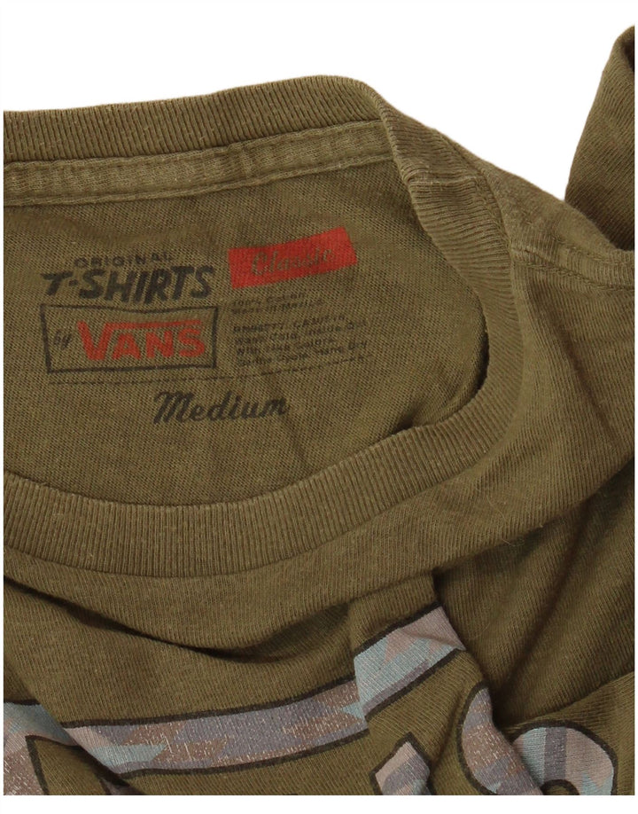 T-shirt grafica classica da uomo VANS, top in cotone kaki medio