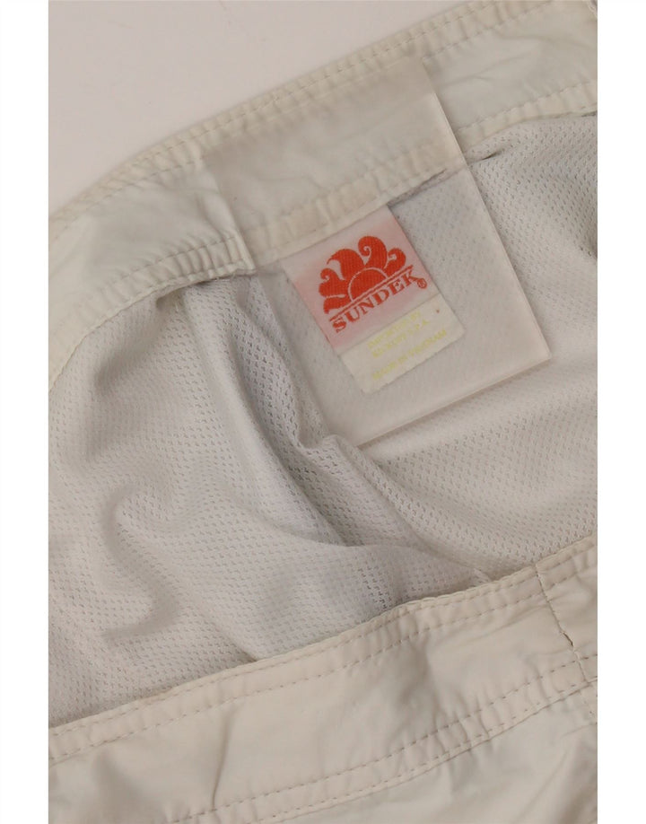 Pantaloncini da bagno da uomo Sundek grandi in nylon bianco